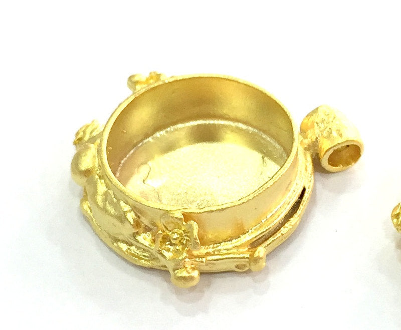 Gold Plated Brass Mountings ,  Blank  (20mm blank) G4158
