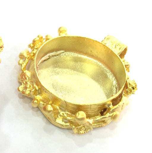 Gold Plated Brass Mountings ,  Blank  (25mm blank) G4160