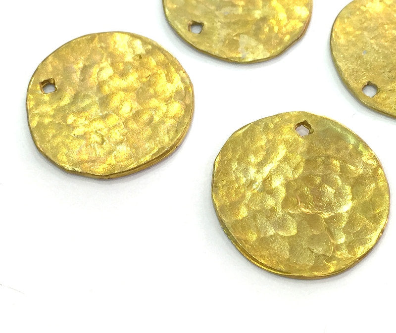 2 Raw Brass Charms 22mm G4166
