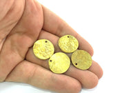 2 Raw Brass Charms 22mm G4166