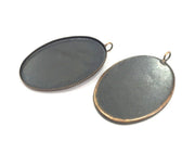 5 Antique Copper Pendant Blank Base Setting Necklace Blank Mountings 5 Pcs. (40x30 mm blank) G4176