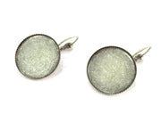 10 Earring  Blank Antique Silver Plated  Brass  10 Pcs (5 set) 20mm  G4191