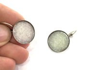 10 Earring  Blank Antique Silver Plated  Brass  10 Pcs (5 set) 20mm  G4191