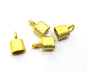 4 Pcs (2 sets) Gold Plated Brass Cone Cord Ends Findings G4261
