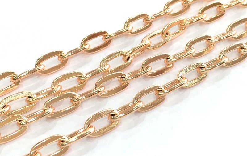 1mt Rose Gold Chain Rose Gold Plated Round Large Chain 10x6 mm - unsoldered 1 Meter - 3.3 Feet  G4352