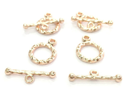 4 Rose Gold Plated Toggle Clasps Findings  12mm/18 mm  G4364