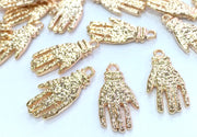 Hand Charms Rose Gold Hand Charms 4 Pcs (20x10 mm)  , Rose Gold Plated Brass  G4375