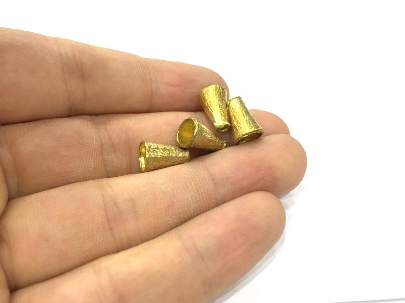4 Raw Brass Cones  Findings 12x8mm G4378