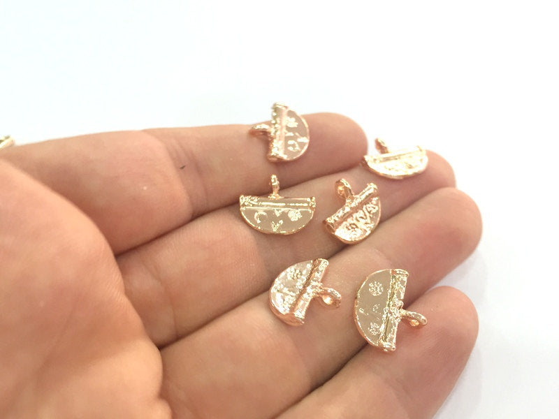 4 Rose Gold Charm Rose Gold Plated Brass Charms (13x16 mm)   G4360