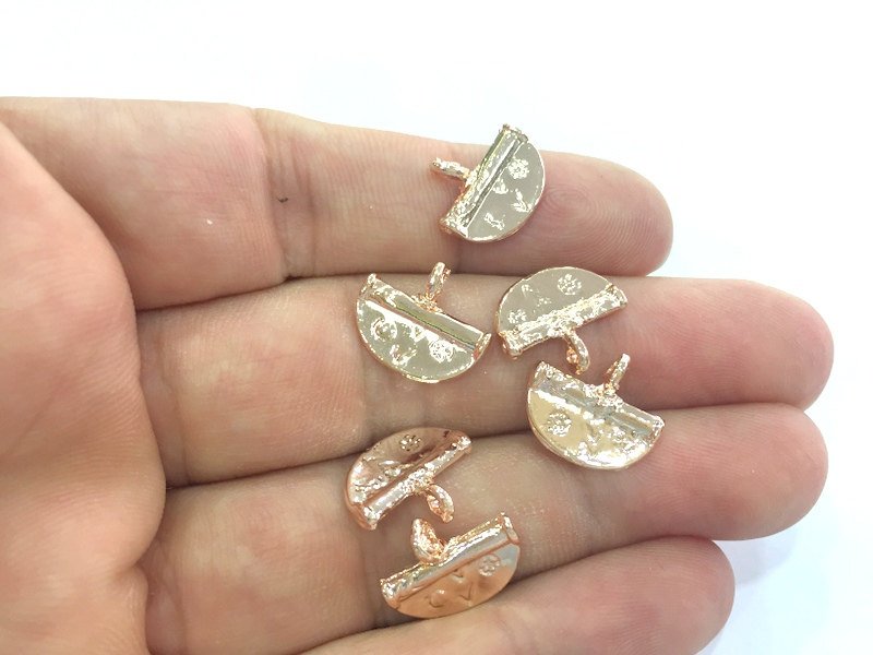 4 Rose Gold Charm Rose Gold Plated Brass Charms (13x16 mm)   G4360
