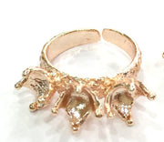 Adjustable Ring Blank, (6 mm blank) Rose Gold Plated Brass G4383