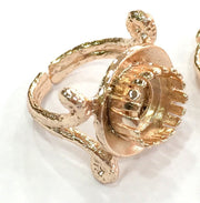 Adjustable Ring Blank, (10 mm blank) Rose Gold Plated Brass G4388