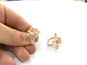 Adjustable Ring Blank, (10 mm blank) Rose Gold Plated Brass G4388