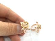 Adjustable Ring Blank, (10 mm blank) Rose Gold Plated Brass G4388