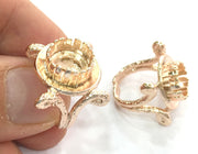 Adjustable Ring Blank, (10 mm blank) Rose Gold Plated Brass G4388