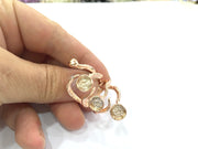 Adjustable Ring Blank, (8 mm blank) Rose Gold Plated Brass G4389