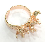 Adjustable Ring Blank, (6 mm blank) Rose Gold Plated Brass G4383