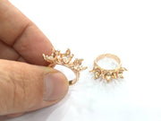 Adjustable Ring Blank, (6 mm blank) Rose Gold Plated Brass G4383