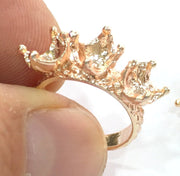 Adjustable Ring Blank, (6 mm blank) Rose Gold Plated Brass G4383