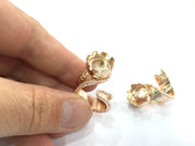 Adjustable Ring Blank, (14 mm blank) Rose Gold Plated Brass G4386