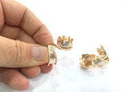 Adjustable Ring Blank, (14 mm blank) Rose Gold Plated Brass G4386