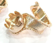 Adjustable Ring Blank, (14 mm blank) Rose Gold Plated Brass G4386