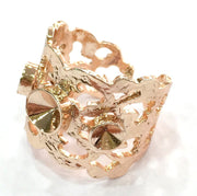 Rose Gold ring base Adjustable Ring Blank, (4mm and 5mm blank) Rose Gold Plated Brass G4387