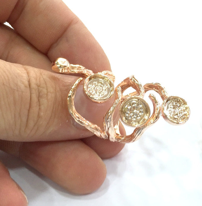Adjustable Ring Blank, (8 mm blank) Rose Gold Plated Brass G4389