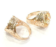 Adjustable Ring Blank, (16 mm blank) Rose Gold Plated Brass G4393