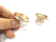 Adjustable Ring Blank, (30 mm blank) Rose Gold Plated Brass G4394