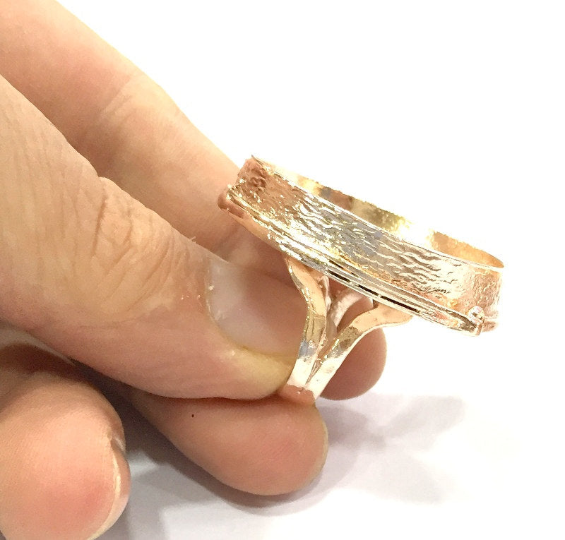 Adjustable Ring Blank, (30 mm blank) Rose Gold Plated Brass G4394