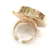 Adjustable Ring Blank, (25 mm blank) Rose Gold Plated Brass G4399