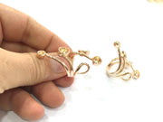 Adjustable Ring Blank, (4,6,7,8 mm blank) Rose Gold Plated Brass G4402