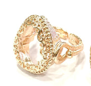 Adjustable Ring Blank, (18x13 mm drop blank) Rose Gold Plated Brass G4406