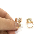 Adjustable Ring Blank, (16 mm blank) Rose Gold Plated Brass G4393