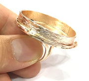 Adjustable Ring Blank, (30 mm blank) Rose Gold Plated Brass G4394