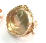 Adjustable Ring Blank, (25 mm blank) Rose Gold Plated Brass G4399