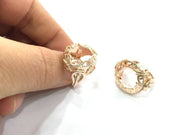 Adjustable Ring Blank, (18 mm blank) Rose Gold Plated Brass G4400