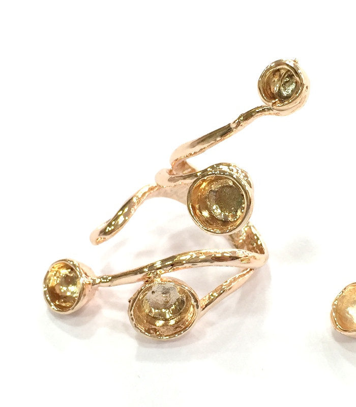 Adjustable Ring Blank, (4,6,7,8 mm blank) Rose Gold Plated Brass G4402