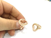 Adjustable Ring Blank, (18x13 mm drop blank) Rose Gold Plated Brass G4406