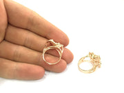 Adjustable Ring Blank, (10 mm blank) Rose Gold Plated Brass G4407