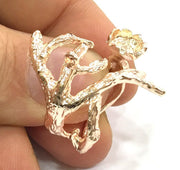 Adjustable Ring Blank, (8 mm blank) Rose Gold Plated Brass G4408