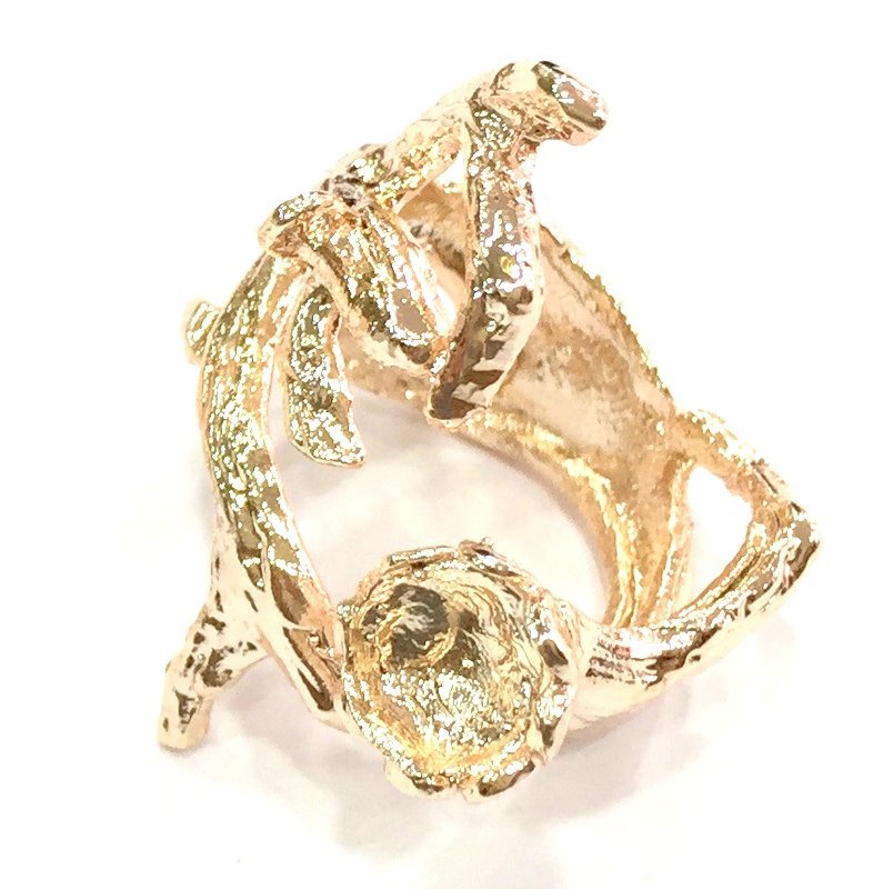 Adjustable Ring Blank, (8 mm blank) Rose Gold Plated Brass G4408