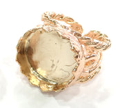 Adjustable Ring Blank, (20 mm blank) Rose Gold Plated Brass G12038