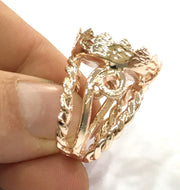 Adjustable Ring Blank, (20 mm blank) Rose Gold Plated Brass G12038