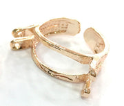 Adjustable Ring Blank Setting,  Rose Gold Plated Brass G4413