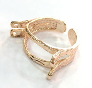 Adjustable Ring Blank Setting,  Rose Gold Plated Brass G4413