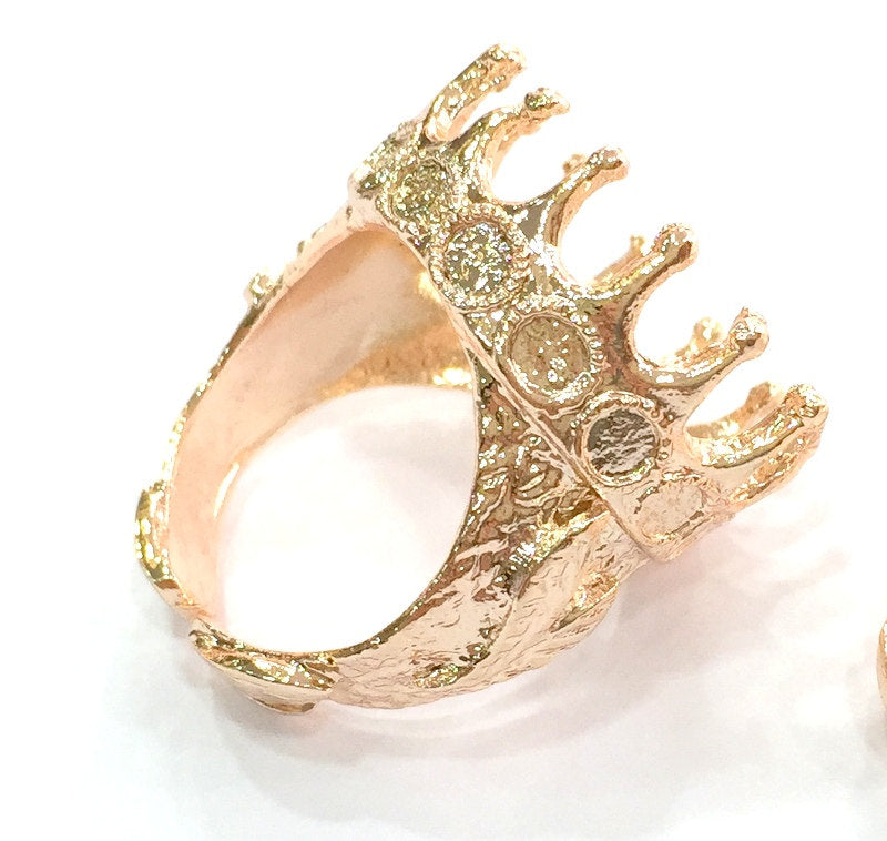 Adjustable Ring Blank, (20 mm blank) Rose Gold Plated Brass G4416