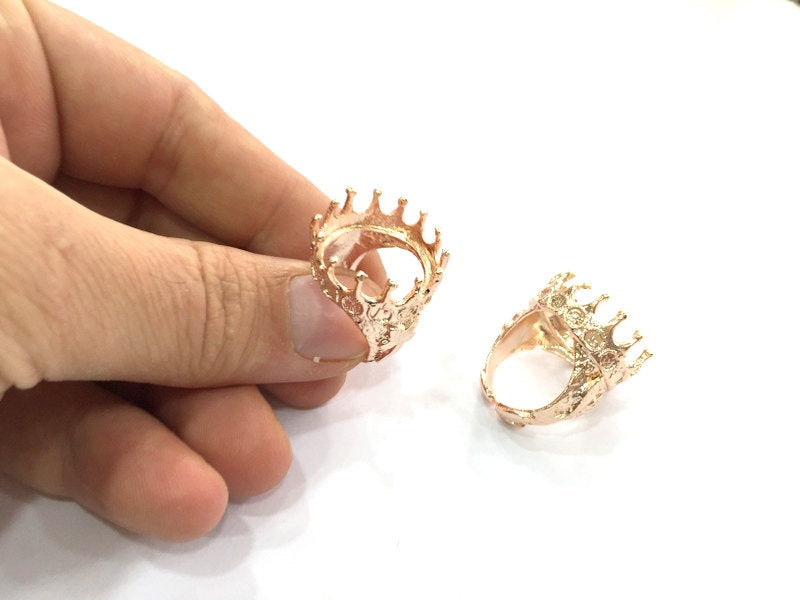 Adjustable Ring Blank, (20 mm blank) Rose Gold Plated Brass G4416