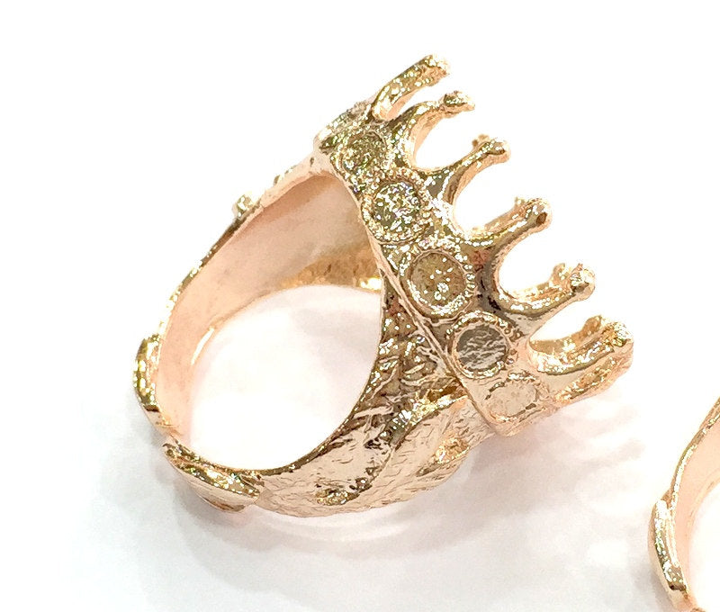 Adjustable Ring Blank, (20 mm blank) Rose Gold Plated Brass G4416